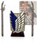 Attack on Titan Brieföffner Set - Dual ODM Gear Blade Miniaturschwert mit Wings of Freedom Ständer, Schwert Brieföffner & Anime Geschenk für AOT Fans