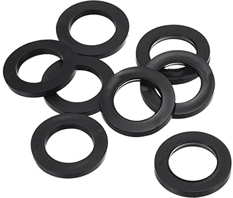 PATIKIL M15 Rubber Flat Washer, 8 Pack 15mm ID 23mm OD 2.5mm Thick Sealing Spacer Gasket Ring for Faucet Pipe Water Hose Fastener Bolt, Black