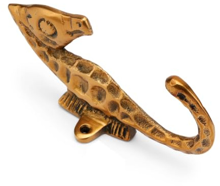 NKlaus Wandhaken Seepferdchen Messing antik maritim 12x6cm Deko, 1 Stück | Kleiderhaken; Gewicht 165g