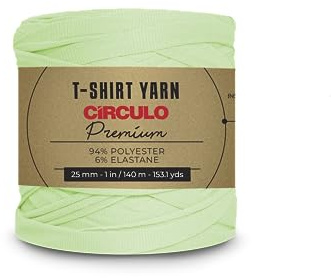 CIRCULO Premium T-Shirt-Garn, sperriges Garn, weich, leicht, nahtlos, knotenfrei, einfach zu verwenden, Fettuccini Zpagetti, T-Shirt-Garn zum Häkeln und Stricken, 150 m, (5427 - Sprout)
