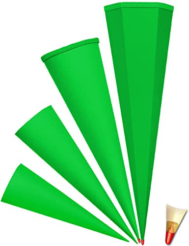 Schultüte - Rohling - GRÜN Größenwahl - 35 cm bis 100 cm rund oder 6-eckig - OHNE Tüll Abschluß - mit Holzspitze___ Zuckertüte ALLE Größen - Roth - zum B..