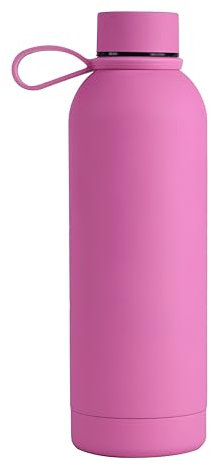 Borraccia Memotak Bottle Soft Touch Fuxia 500 ml personalizzabile STAMPA LASER | Bottiglia isolata a tenuta stagna per Sport, Bambino, Bambina | 24 ore freddo & 12 ore caldo
