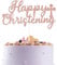 ADTEMP Rose Gold Happy Christening Cake Topper, Baptism, Birthday, Wedding, Anniversary Party Decorations, 1 Count, 2 Pieces