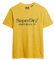 Superdry T-shirt Venue classique pour homme avec logo, Jaune huile texturé, S