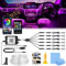 Auto LED Innenbeleuchtung,6M RGB Auto LED Umgebungslicht,Led Atmosphäre Licht Auto mit APP Steuerung und Fernbedienung,Led Auto Innenraumbeleuchtung,Auto Atmosphärenlicht