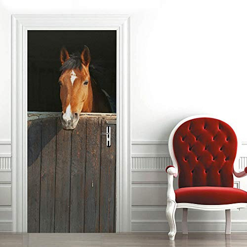 Türtapete selbstklebend Pferd Türaufkleber Türfolie Türposter B100 x H200cm