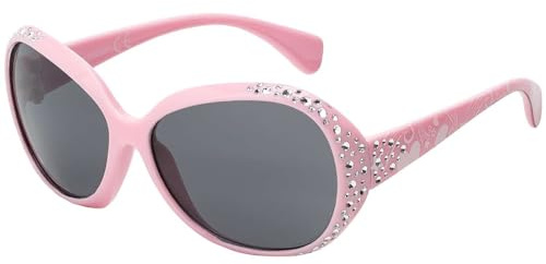 BEZLIT Kinder Sonnenbrille Mädchen Jungen UV400 – ovale Kindersonnenbrille mit Strass, 100% UV-Schutz, CE, ideal für Strand, Urlaub & Alltag