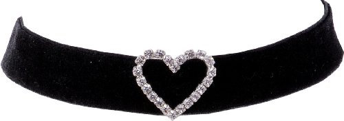 Moschen-Bayern Trachtenschmuck Dirndlschmuck Damen Samtkropfband Tracht Kropfkette Kropfband Dirndlkette - Schwarz Silber