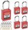 Bwintech 5 candados de seguridad rojos de 38MM con llaves iguales para estaciones y dispositivos de etiquetado de bloqueo