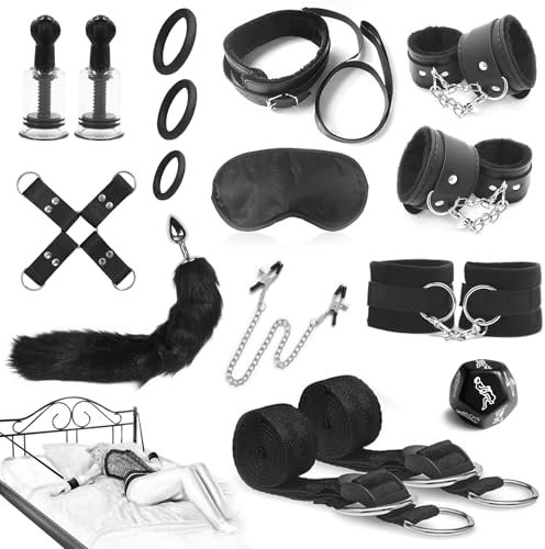 BDSMYOU BDSM Set Sex Geschenke für Paare,12 Pcs Sex Toyset für Paar Set,Handschellen Sex Bett Bondage Fesseln Sexspielzeug für Paare,Erotischer Adventskalender,Sexspielzeug für Paare Extrem Sex