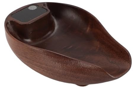 HWGING Teewaage aus Holz, Hohe Genauigkeit, 0,1 G, 0,01 Unzen, Auflösung 0,3 Bis 200 G, Wiederaufladbar, Elegante Küchenwaage, Walnussfarbe