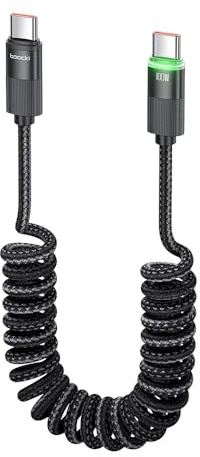 TOOCKI - Cable USB-C a USB-C extensible de 100 W, 40 cm a 1,10 m, cable de carga USB trenzado de nailon duradero compatible con iPhone 16 15 Plus Pro Max MacBook Pro iPad Galaxy S24 Plus Ultra S23 S22