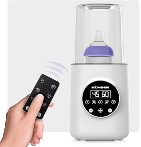10-in-1 Flaschenwärmer Baby, Babykostwärmer mit schnellem Aufwärmen, Warmhalten, Abtauen – Babyflaschen Wärmer mit LCD-Display und Fernbedienung, Sterilisator für Babyflaschen, Baby Bottle Warmer