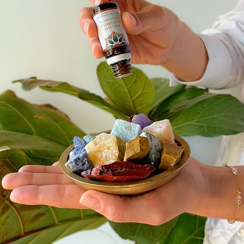 LAVISA Edelstein Aroma Diffuser für Aromatherapie Duftöl, ätherisches öl mit natürlichen Kristallen (7 Chakra, Palo Santo)