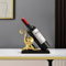 ELEGANTZ Modern Wine Bottle Holder – Decorative Elephant Design with Chrome Finish – Single Bottle Display Stand for Countertop, Bar, or Dining Table – Elegant Wine Rack with Black Base
