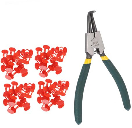 Gatuida Hühnerbrillen Schutzbrillen Anti Pick Fasanenbrillen Hühnerbrillen Stiftlose Spanner Fasanen Geflügel Scheuklappen Rote Zange Legierter Stahl