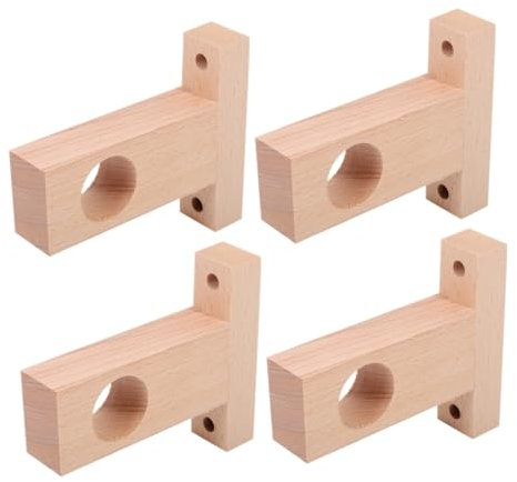 BUGUUYO Gardinenstangenhalter Aus Holz 4 Stück T-förmige Halterungen Multifunktionale Stangenhalter Für Duschkabinen Und Vorhänge