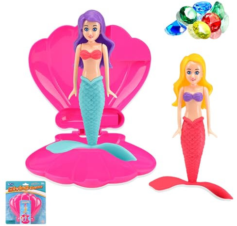 Aisszhao 2Pcs Mermaids Pool Diving Toys Set with Shell Gem Toys,Swimming Pool Sinking Toy Mermaid Underwater Diving Toy,Kids Swimming Pool ToyAccessories,Diving Games Training Girls MermaidGifts