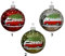 Chianese Palla di vetro lucida con furgone e albero di Natale Kaemingk, 8 cm, 3 colori assortiti, decorazione natalizia da appendere per albero – 1 pezzo singolo