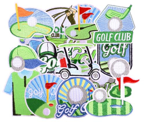 Golf Iron on Patches for Hat Golf Sports Embroidered Patches Decorative Applique for Bags, Jackets, Backpacks