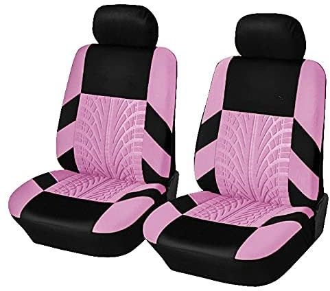 Auto Schonbezüge die Vordersitze für FIAT 500/500E/500C/ 500L/500X/500X Sport/New 500 Electric, Stoff Sitzbezüge Komplettset Autositz Sitzschoner Atmungsaktiv,E Pink