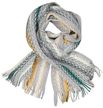 engbers Herren Strickschal mit Merino Wolle, Hellgrau