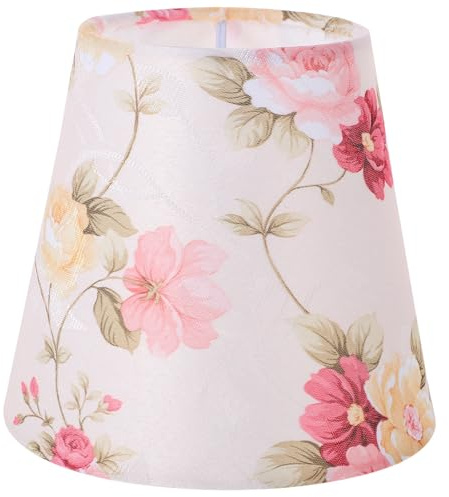 MUELODSIC Stoff Lampenschirm mit Blumenmuster Kleiner Stehlampen und Tischlampenschirm aus Langlebigem Stoff und Eisen Sanftes Licht für Landhausstil Wohnzimmer und Schlafzimmer