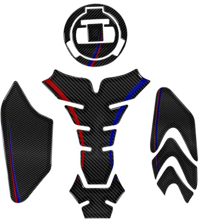 SGROPMT Für S1000RR Motorrad Tankpad Tankschutz Tankaufkleber Carbon Glanz | Motorrad Tankpad Für S1000RR S1K S 1000 RR 1000RR, 3D Carbon Motorrad Tankschutz, Motorrad Tankaufkleber