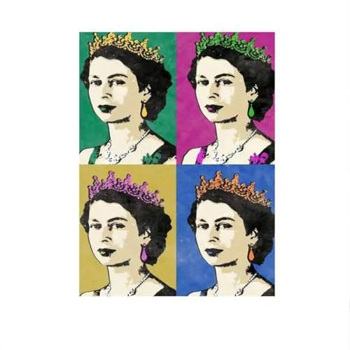 LHHJF LJHFA England Queen Elizabeth II Poster Retro Ästhetik Wandkunst Elizabeth II Leinwand Gemälde und Drucke Wohnkultur Bild 40x60 cm Kein Rahmen