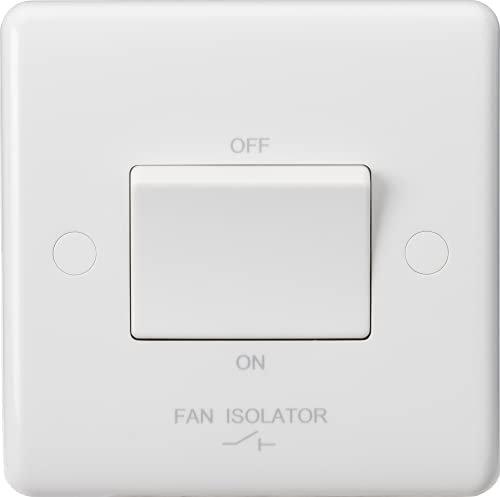 Knightsbridge CU1100 Curved Edge 10 A 3 Pole Fan Isolator Switch, White