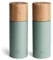SPRINGLANE Salz & Pfeffermühle 2er Set aus Buchenholz & Beton, Gewürzmühle, Chilimühle, Verstellbares Keramikmahlwerk, Unbefüllt, Skandinavisches Design - Mint