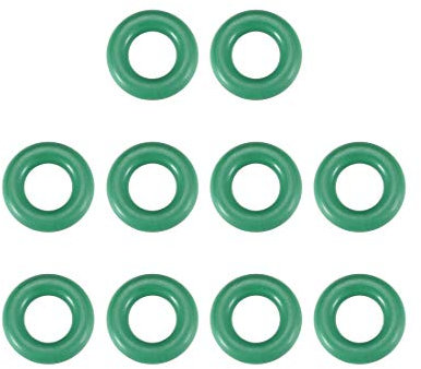 sourcing map 10 Stücke O-Ringe aus Fluorkautschuk, 8 mm Außendurchmesser, 4 mm Innendurchmesser, 2 mm Breite, FKM-Dichtung für Maschinen, grün