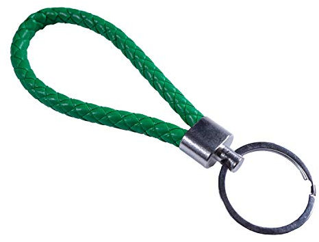 Porte-clés en cuir tressé coloré., vert (Vert) - 03032020100RK-007