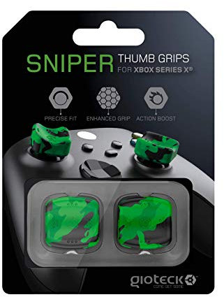 Gioteck - Stgx Xbx - Funda Protectora de Silicona para Mando Xbox Series X S, Protección para Joysticks, Antideslizante, Precisión Grips para Xbox Series Camuflaje Verde (Nintendo Switch)