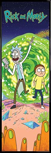 Rick and Morty Tür-Poster Plakat | Bild und Kunststoff-Rahmen - Portal (158 x 53cm)