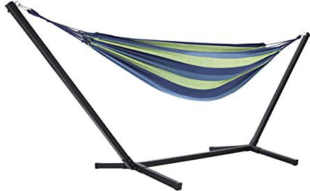 GOLD&CHROME UNIQUE DESIGN Hängematte Outdoor Hängematte - Hängematte mit Gestell Outdoor - Hängematte 2 Personen Hängematte XXL - Hammock Outdoor Grün