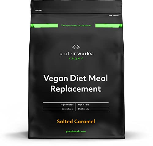 Protein Works Vegan Diät Mahlzeitenersatz | Salted Caramel | 100% pflanzlich | Erschwinglich, gesund und schnell | Mahlzeitersatz-Shake | 1kg