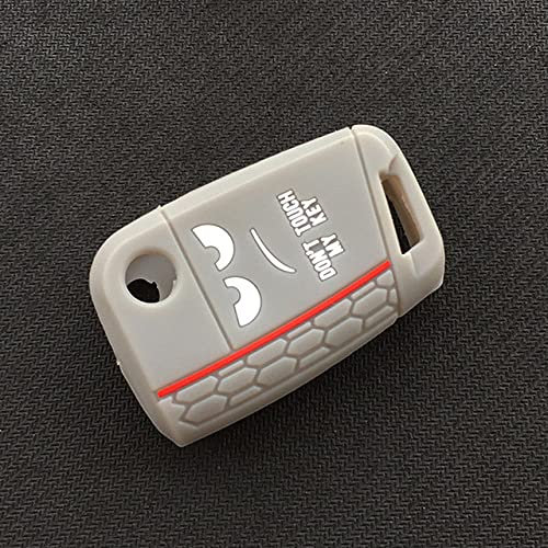 WSWJDW Herren Damen Autoschlüssel Hülle Schlüsselbund Ring Schlüsseltasche, passend für Volkswagen Golf 7 mk7 Seat Ibiza Leon FR 2 Altea Aztec Skoda Octavia,grau