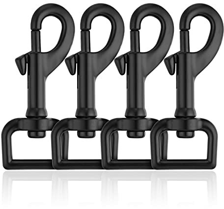 Dog Lead Clips Dog Lead Clasp Black Heavy Duty Snaps Hooks Swivel Snap Hooks Trigger Clip Trigger Snaps base interior width 3/4 4pcs