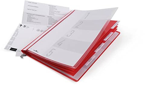 Durable Personalhefter mit Deckblatt und Taben, 5 Unterteilungen, inkl. Hängeschiene, 1 Stück, rot, 255403