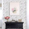 JOLIHOME Papel Pintado Blanco Vintage Hoja y Flor Peel and Stick Mural de Pared Papel de Contacto Verde Gris y Rosa Vinilo de Plástico Adhesivo Rollo de Vinilo Adhesivo Impermeable 44.5x500cm