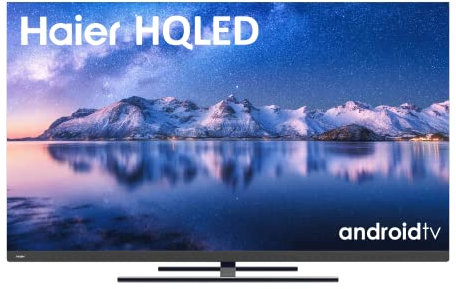 Haier HQLED 4K UHD H55S800UG - 55, Smart TV, HDR 10, Dolby Atmos, Dolby Vision, Android 11, Smart Remote Control, Google Assistant, Bluetooth 5.1, DBX TV, Altavoz Frontal, Peana Central, 2022