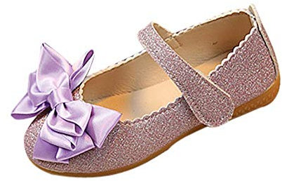 Scarpe da principessa, viola, ballerina, ragazze, con brillantini, da principessa, 25 scarpe per bambini, Mary Jane, con fiocco, scarpe da scuola per bambini, ballerine estive primi passi, viola., 29