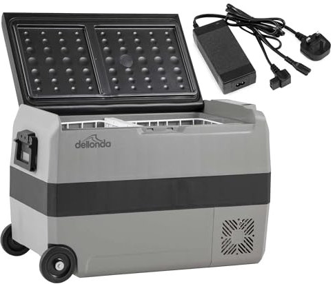 Dellonda 50L Portable Car Fridge, Freezer, 12/24/230V Dual Zone Compressor - DL132