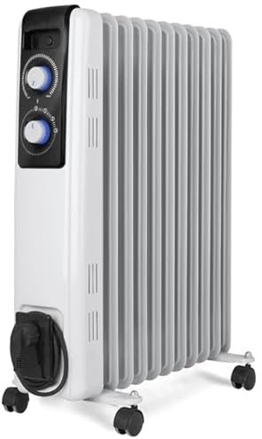 Radiador de Aceite 2500W 11 Elementos RF2500, Termostato regulable, blanco
