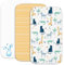 2X Spannbettlaken aus 100% Baumwolle mit Gummiband - 1X Matratzenschoner aus 100% wasserdichtem Material - 3er-Set - 50x83cm - Savanne