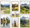 ARTFAVES® Set di poster - In montagna - decorazione da parete in più parti Soggiorno e camera da letto - 8 quadri da parete moderni Decorazione primaverile, decorazione Alpi - cornici rovere