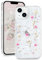 L-FADNUT for iPhone 14/iPhone 13, Cute Real Dried Flowers with Sparkle Glitter Design, Clear Shockproof Handmade Pressed Floral Phone Case Silicone Protective Cover for Women Girls Pink