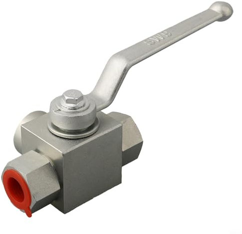 Hydraulischer Kugelhahn, 3-Wege-Hochdruck-Kugelhahn, Hebelgriff, 1/4 Zoll bis 3/4 Zoll für BSP 500 Bar (7250 PSI) Arbeitsdruck, Dreiwege-T-Typ-Ventil für Wasser, Öl, Gas (T-Stück x 1,5)