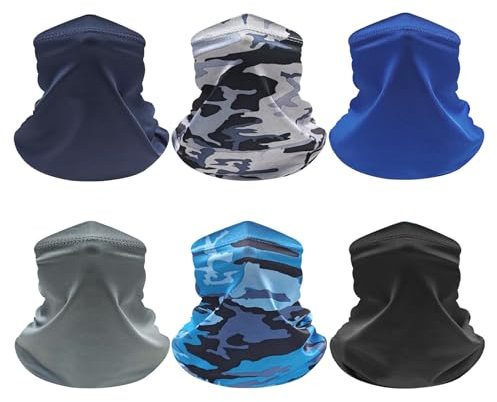 6 Stück Halstuch Motorrad Herren & Frauen, Buff Tuch Winddicht Unisex Schlauchschal Herren, Elastische Multifunktionstuch Damen, Motorrad Schlauchschal für Outdoor-Sport, Radfahren und Angeln